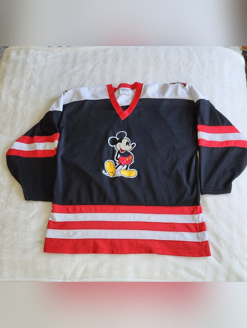 🐭 Vintage Disney Mickey Mouse Hockey Jersey by GENUS - Picture 2 of 11